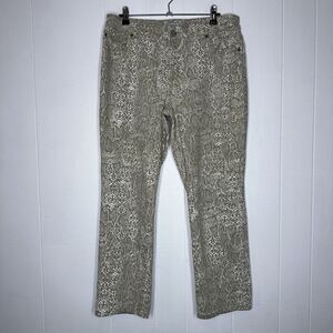 Chico's Women's Platinum Denim Snake Print Jeans Size 2 Large